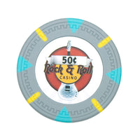 Rock &amp; Roll Fichas de póquer de arcilla de 13,5 gramos en carrusel de madera - 200 ct.