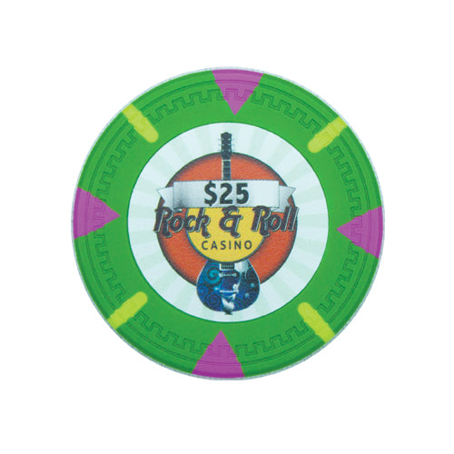 Rock & Roll 13.5 Gram Clay Poker Chips in Standard Aluminum Case - 1000 Ct.