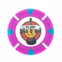 Fichas de póquer de arcilla Rock &amp; Roll de 13,5 gramos en estuche de madera brillante - 500 u.
