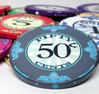 Scroll 10 Gram Ceramic Poker Chips in Acrylic Trays - 200 Ct.