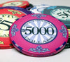 Scroll 10 Gram Ceramic Poker Chips in Black Aluminum Case - 500 Ct.