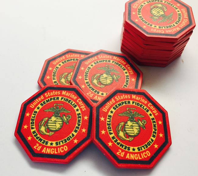 Custom Ceramic Poker Chips - Octagon Shaped