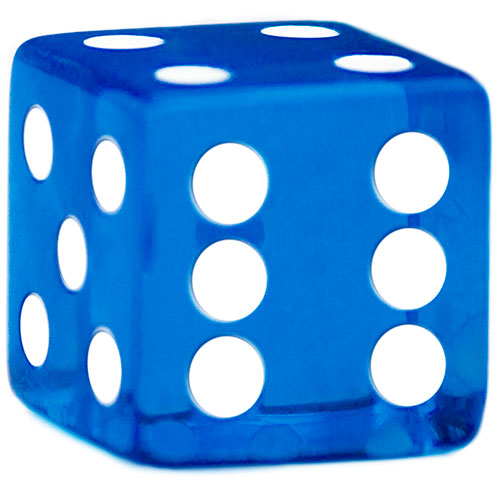Single 19mm blue dice