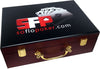  SFP 500 Capacity Custom Printed Mahogany Wood Poker Case