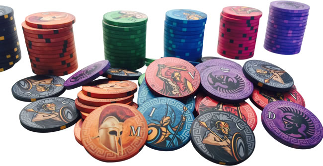 polet effektiv mastermind Spartan Warrior 10 Gram Ceramic Poker Chips Sample Pack - 6 Chips – Poker  Chip Lounge