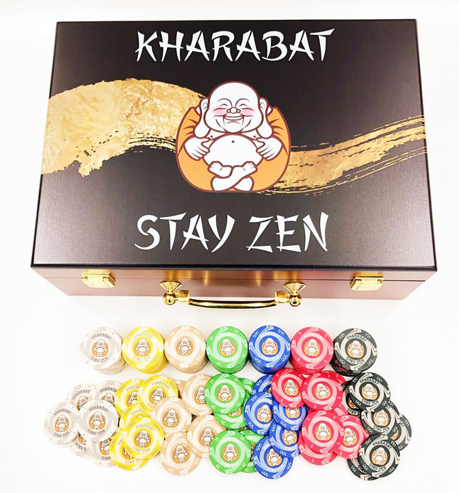 Stay Zen Custom Poker Set Top View