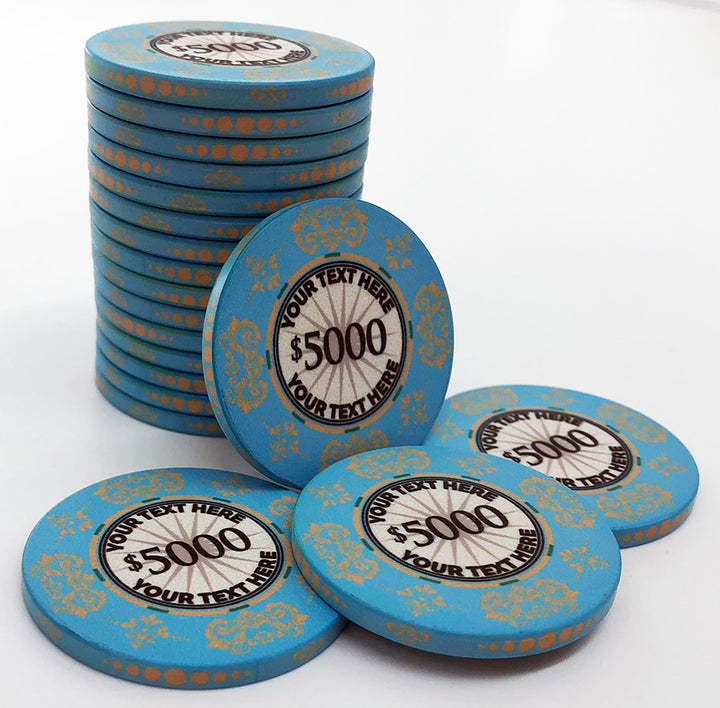 The Victorian Custom Ceramic Poker Chip Sample Pack - Aqua