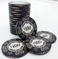 The Victorian Custom Ceramic Poker Chip - Black