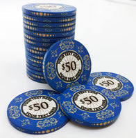 The Victorian Custom Ceramic Poker Chip Sample Pack - Blue