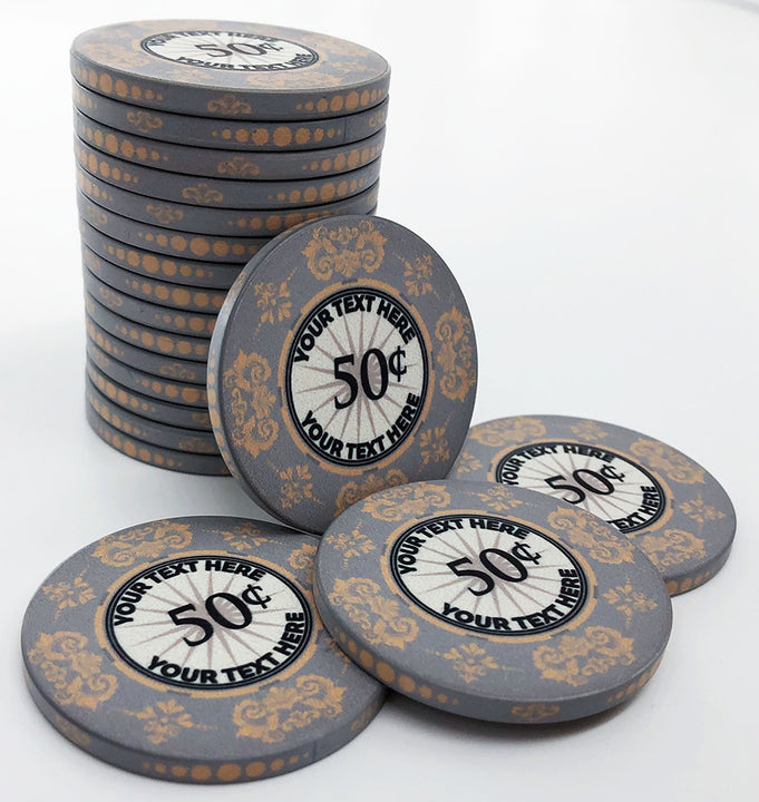 The Victorian Custom Ceramic Poker Chip - Gray