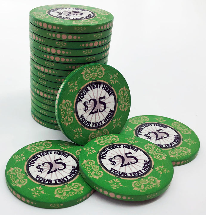The Victorian Custom Ceramic Poker Chip - Green