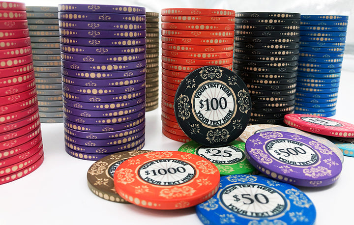 The Victorian Custom Ceramic Poker Chip - Faces & Stacks