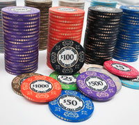 The Victorian Custom Ceramic Poker Chip - Front Side Stacks