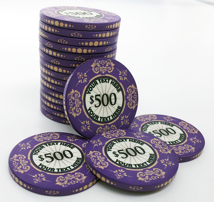 The Victorian Custom Ceramic Poker Chip Sample Pack - Purple