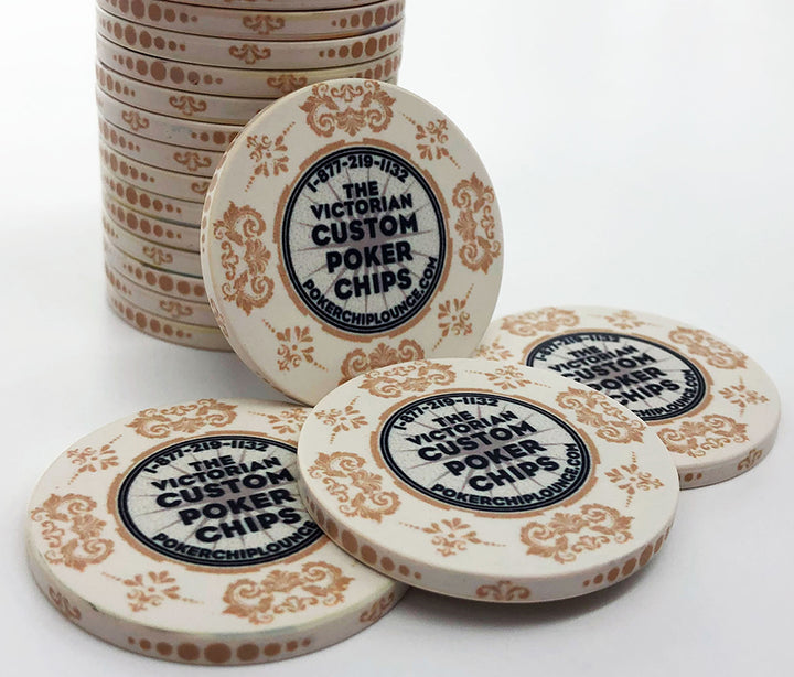 The Victorian Custom Ceramic Poker Chip Sample Pack - White