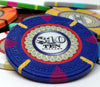 The Mint 13.5 Gram Clay Poker Chips in Wood Hi Gloss Case - 500 Ct.