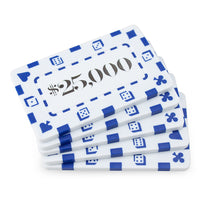 Rectangular $25000 White Poker Plaques - Qty 5