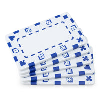 Rectangular Blank White Poker Plaques - Qty 5