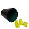 5 Yellow 16mm Dice with Plastic Cup
