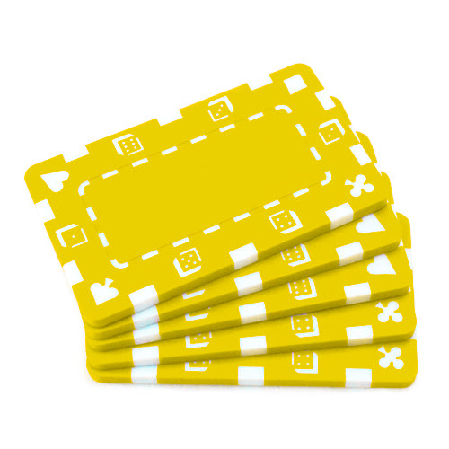 Rectangular Blank Yellow Poker Plaques - Qty 5